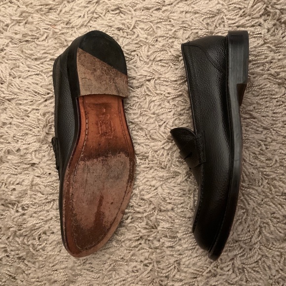Grained Italian Leather Black Loafers main image 4